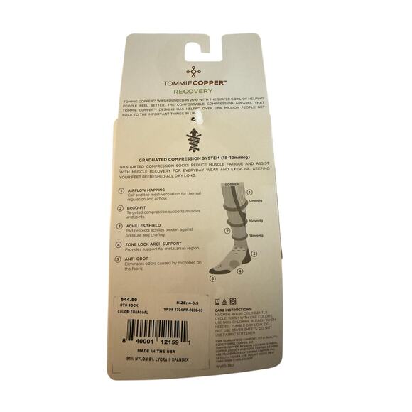 Tommie Copper Over-The-Calf Compression Recovery Socks, Women's Size 4-6.5, NWT - Picture 2 of 4